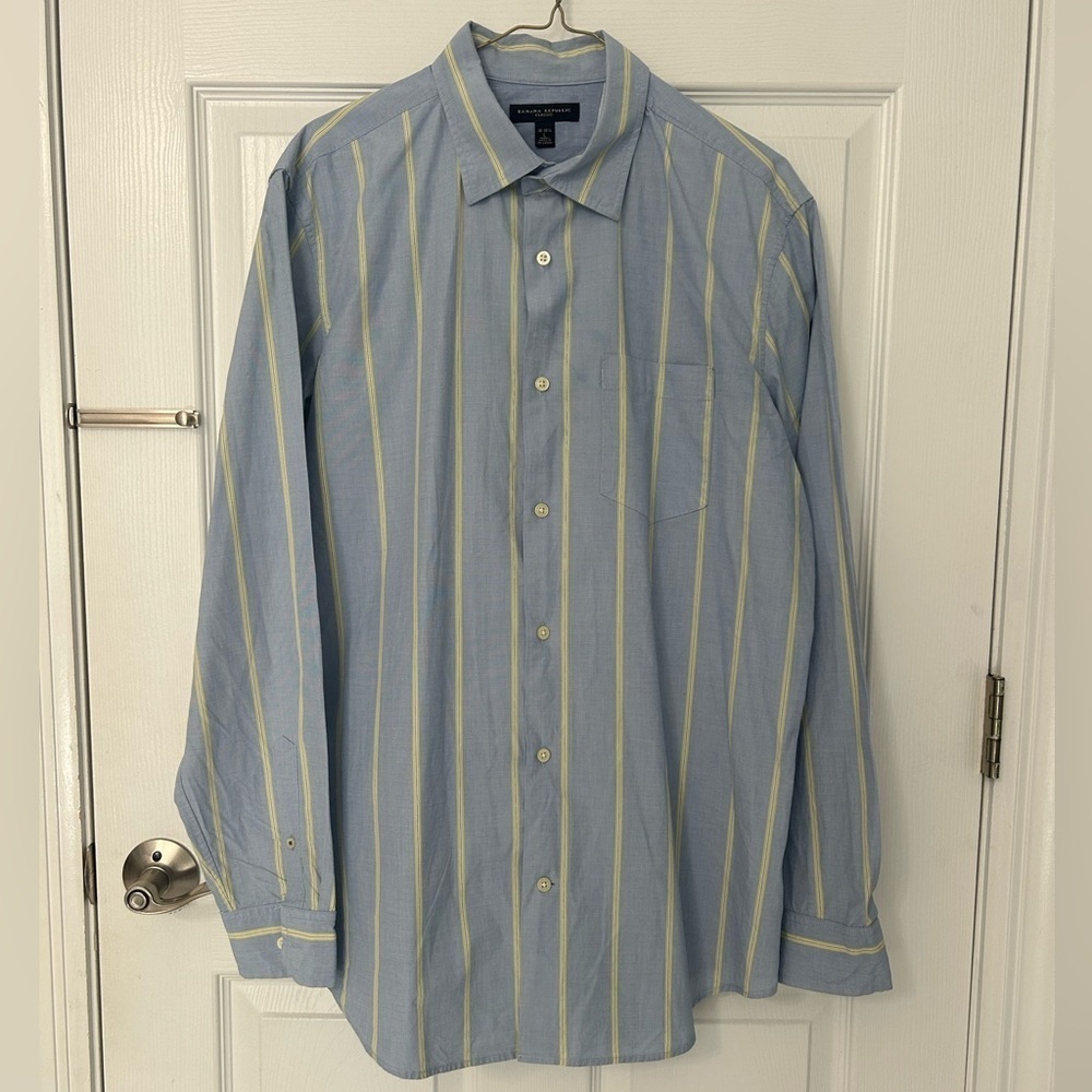 Banana Republic Men’s Classic Long Sleeve Button Down Dress Shirt Size Large